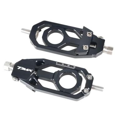 Imagem de Tensores de corrente de eixo traseiro CNC para motocicleta para Yamaha TMAX530 2017-2019 TMAX560 2020-2025 (preto)