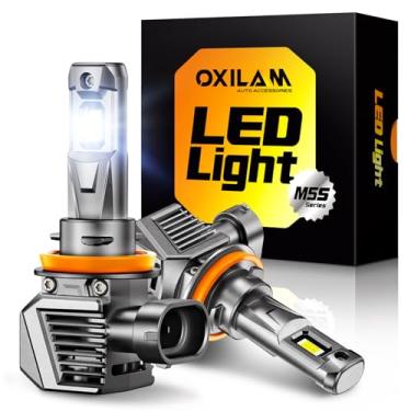 Imagem de OXILAM Lâmpadas LED H11/H8/H9, 40.000LM 1000% mais brilhantes 6500K lâmpadas brancas frias, vida útil de 60.000 horas, IP68, tamanho 1:1, farol de neblina anti-cintilação, Plug & Play, pacote com 2