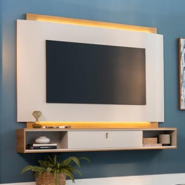 Imagem de Painel Decorativo Home MDP TV atÃ:copyright: 75 Polegadas com LED Hogan Tauari/Off White G77 - Gran Belo