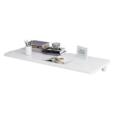Imagem de Mesa de parede branca com folhas suspensas, simples, flutuante, dobrável, mesa suspensa para quarto, sala de estar, cozinha e estudo (tamanho: 80 x 40 cm/31,4 x 15,7 cm)