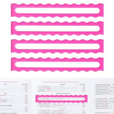 Imagem de linastu 4Pack Mahjong Line Finder, Arcylic Mahjong Line Reader Guide, Mah Jongg Card Mahjong Accessories and Gifts, Mahjong Game Rules Helper (Rose Red)