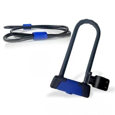 Imagem de Cadeado para Motocicleta, Cadeado Trava Tipo U-Lock com Cabo para Bicicleta e Moto, 1.20m