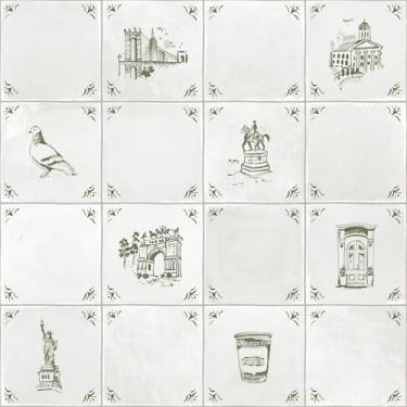 Imagem de NuWallpaper Brownstone Boys Brooklyn Delft Ivy Peel and Stick Papel de parede, BBS6548