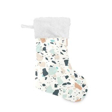 Imagem de GakkiGii Pacote com 2 meias de Natal de pedra, decoração grande para pendurar na parede da árvore da lareira, 45 x 31 cm