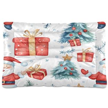 Imagem de SEHANY Cama de Natal para cães e gatos com fundo antiderrapante, cama de canil, colchão macio para animais de estimação, lavável para cães pequenos, médios e grandes, gatos, 45,7 x 61 cm