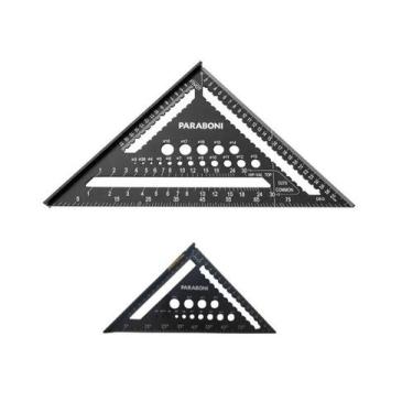 Imagem de KIT ESQUADRO DE ALUMINIO 18CM e 30CM PARABONI