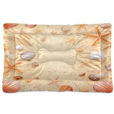 Imagem de SEHANY Cama de gato com estrela do mar, praia, para cães, com fundo antiderrapante, caixa de canil, colchão macio para animais de estimação, lavável, almofada de cama para cães pequenos, médios e