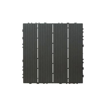 Imagem de Azulejos de convés interligados de plástico, 30,5 cm x 30,5 cm à prova d'água para piso composto externo para varanda piscina varanda quintal cinza D 20 peças