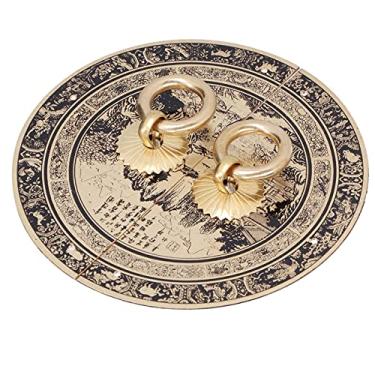 Imagem de YWBL-WH Alça de Latão retrô para Guarda-roupas, Feita de Latão de, Adequada para a Maioria Dos Armários, Artesanato Requintado, Alça Antiga 11x11cm, Fácil de Instalar