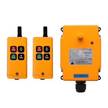 Imagem de CREATORELE Kit de controle remoto industrial sem fio de 4 teclas 12VAC para reboque basculante e guindaste aéreo | Controlador de unidade de alimentação de portão de elevação de reboque de caminhão