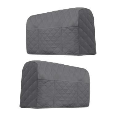 Imagem de IEUDNS 2 para apoio de braço de sofá com organizador de bolsos, removíveis e respiráveis para apoio de braço interno, para de sofá para sala de, Cinza