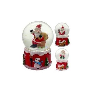 Imagem de Globo de Neve Natalino com Papai Noel – Enfeite Decorativo para Natal, Mini Bola com Flocos Brilhantes para Mesa, Estante e Árvore