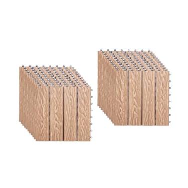 Imagem de Azulejos de deck interligados, azulejos de piso de pátio composto WPC com sistema de clique função de drenagem para varanda piscina varanda quintal área de jogo deck todos os climas uso 1 ㎡ A1 22