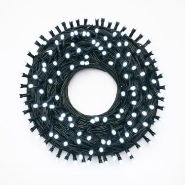 Imagem de Cordão Luminoso LED Pisca Piscaa 100 Lâmpadas Branco Fixo 127V 10m Fio Verde Plug Macho e Fêmea