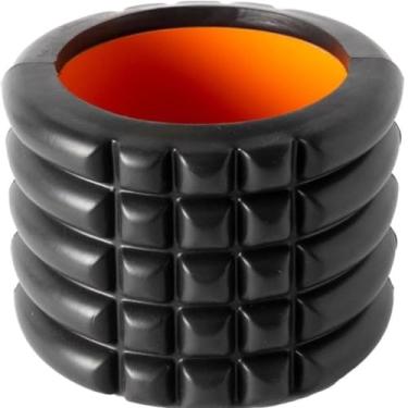 Imagem de Mini Rolo de Liberação Miofascial Com Ranhuras - Preto e Laranja