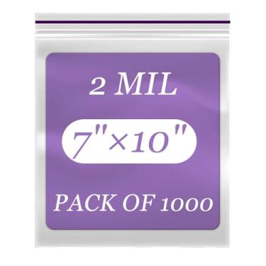 Imagem de Sacos transparentes com zíper de 17,8 x 25,4 cm, pacote de 1000 sacos plásticos resseláveis, duráveis, ideais para armazenamento de alimentos, freezer, lanches, despensa, joias, turismo, embalagem