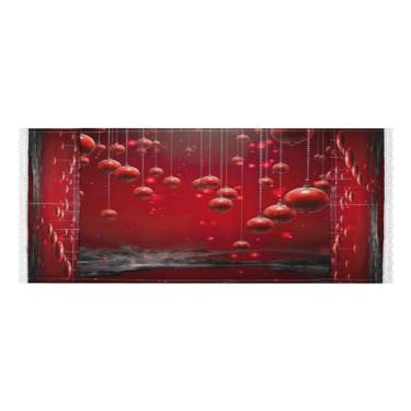 Imagem de Wassud Capas de lavadora e secadora de bolas vermelhas de Natal, protetor de lavadora com sacos de armazenamento, capa de geladeira à prova de poeira com bolsos para lavanderia doméstica, cozinha, 120