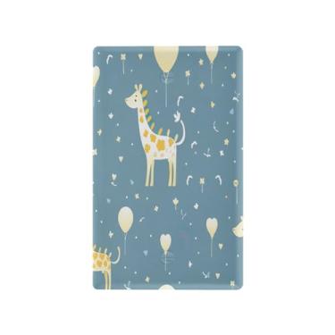 Imagem de Wassud Placa de cobertura de interruptor de luz padrão de girafa, 1 capa de tomada em branco placa de parede decorativa decoração de casa sala de estar quarto