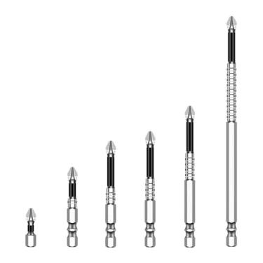 Imagem de K5 Broca elétrica antiderrapante de alta dureza S2 forte magnética 5A preta antiderrapante ponta de fenda elétrica, prata, 25 + 50 + 65 + 70 + 90 +150