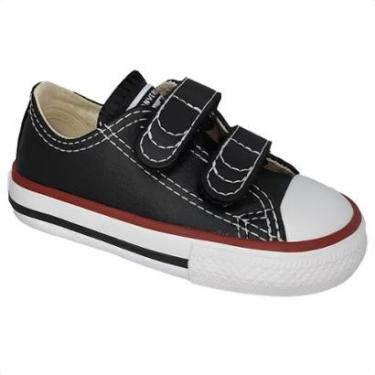 Imagem de Tênis Infantil Converse All Star Original Chuck Cano Baixo Couro Preto Calce Fácil-Unissex