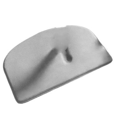 Imagem de Tapete de banheiro semicircular de flanela macia - Tapete de chuveiro absorvente antiderrapante (cinza claro, 40 cm x 60 cm)