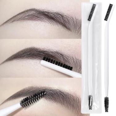 Imagem de Pincel de sobrancelha de ponta dupla 2 em 1 pente de rolo de cílios portátil feminino ferramentas de maquiagem 17 cm