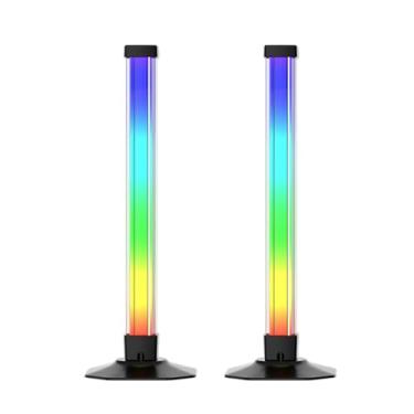 Imagem de 2PCS Lâmpada Ambiente BT APP Controle Remoto IR Luz de Cristal 360 Graus RGBIC Captura para Jogos