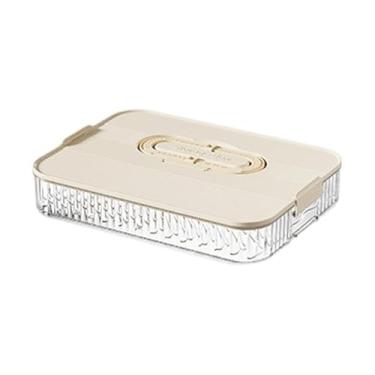 Imagem de ＫＬＫＣＭＳ Organizador de Bolinhos, Recipiente Empilhável para Armazenamento de Alimentos, Organizador de Geladeira, Bandeja para Conservação de Alimentos, Ideal, Branco
