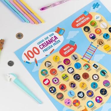 Imagem de Poster Raspadinha “100 Coisas Que Toda Criança Precisa Fazer” – Cartaz Interativo Infantil/Juvenil, Diversão & Memórias, Decoração de Quarto e Presente Criativo