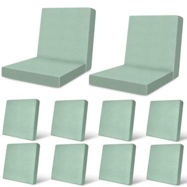 Imagem de pickyNproud 12 peças de capas de almofadas elásticas para sofá ao ar livre, protetor de móveis lavável com parte inferior elástica para sofá e cadeira