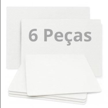 Imagem de Kit 6 Tapete Protetor EVA para Prateleira e Gaveta 45×30 cm – Branco, Antiderrapante, Impermeável, Lavável e Ajustável para Geladeira, Armários e Organização (6)