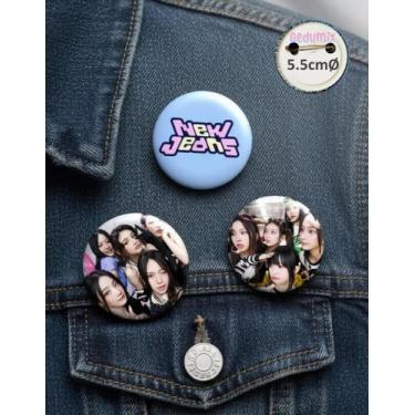 Imagem de Botton GEDUMIX New Jeans Kpop 2.0 - 3 Peças, 5.5cmØ Alfinete