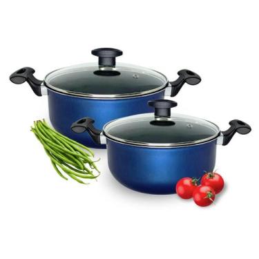 Imagem de Jogo Conjunto de Caçarolas Antiaderente Teflon 16 e 18 - Alumínios Por