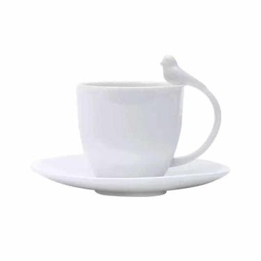 Imagem de Jogo 4 Xícaras Porcelana P- Café Com Pires Birds Wolff 85ml