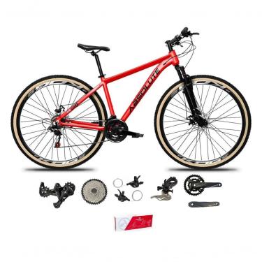 Imagem de Bicicleta Aro 29 Absolute Nero 5 Alumínio 2x9 Freios Hidráulicos K7 Garfo Com Trava 18v Mtb vermelho Tam: 21