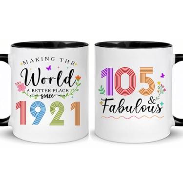 Imagem de Choinn 1921 Presentes de aniversário de 105 anos para mulheres e homens, presente de aniversário de 105 anos, caneca de café para mãe, pai, avó, vovô, ideias de presentes de aniversário de 105 anos