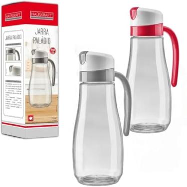 Imagem de Jarra, vidro, sucos, agua, vermelho, 950ml, transparente, elegante, marcante