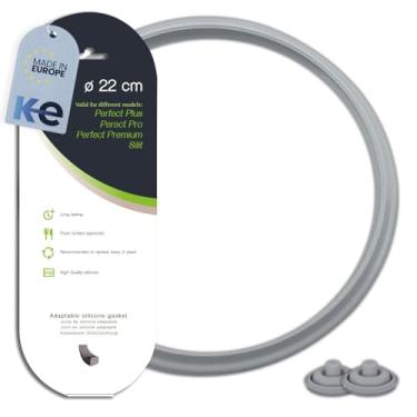 Imagem de Anakel Home Pacote de junta de panela de 22 cm e conjunto de 2 juntas indicadoras de pressão compatíveis com panela WMF Perfect Plus Express | Recarga adaptável, silicone