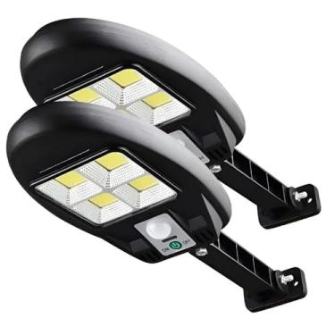 Imagem de Genérico, Kit 2 Luminária Lâmpada Solar LED com Sensor de Movimento 15W Á Prova D'Água para Áreas Externas