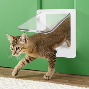 Imagem de Porta para gatos para paredes internas e externas, janelas fáceis de instalar, ABS para gatinhos, sem aba, para gatos de até 8 kg, sem necessidade de treinamento