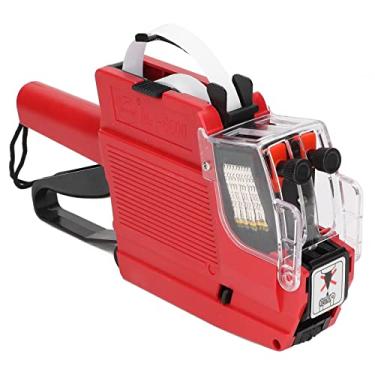 Imagem de CHICIRIS Marcador de Preço Avançado de 2 Linhas para Pistola de Etiqueta de Preço para Loja de Varejo, Inclui Rolo de Tinta, Impressão Conveniente e Rápida, Adequado para Funcionários de (Vermelho)