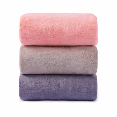 Imagem de RansaDreama Conjunto de toalhas de banho (3 peças), toalhas de banho absorventes de microfibra de secagem rápida, 45,7 cm x 96,5 cm para banheiro, toalha de banho de praia, produtos de viagem fitness