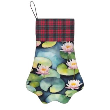 Imagem de SKKNT Meias de Natal com estampa de lírio preto, animais de estimação, decoração de Natal, cães, gatos, árvores, doces, presente, conveniente