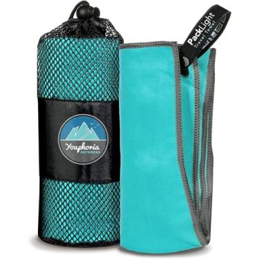 Imagem de (70cm x 140cm , Mint/Gray) - Youphoria Outdoors Microfiber Travel Towel - Ideal Fast Drying Towels for Camping,Travel, Beach, Backpacking, Gym, Sports, and Swimming - Lightweight, Quick Dry and Absorbent - 3 Sizes