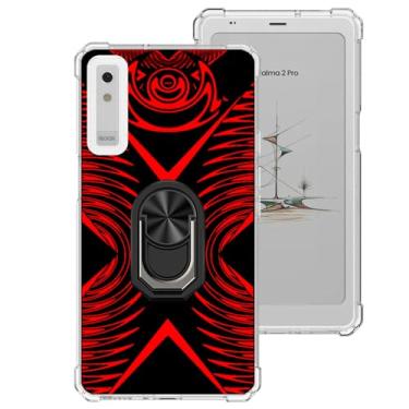 Imagem de Futanwei Capa para Palma2 Pro | Capa transparente para Palma 2 Pro [padrão geométrico] [suporte de anel] [cantos com absorção de choque] à prova de choque capa protetora para leitor de eBook