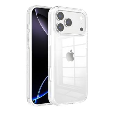 Imagem de Elrvaga Capa híbrida ultratransparente à prova de choque e antiamarelamento | TPU + proteção dupla acrílica | Design fino e resistente a arranhões para iPhone 17 Pro