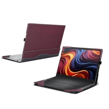 Imagem de Capa para laptop Dell 15 DC15250 DC15255 [não compatível com nenhum outro modelo], capa de bolso interno de couro PU 2 em 1 (vermelho)