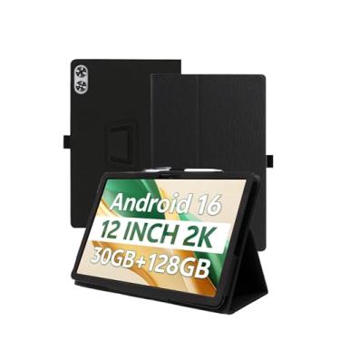 Imagem de Capa para tablet SVITOO P12 Android 16 12 polegadas 2025 Novo, capa fólio de couro premium WUNIAK para SVITOO P12 com alça de mão, preta