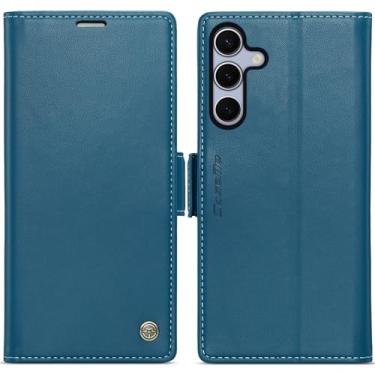 Imagem de WJXEXRS Capa carteira para Samsung Galaxy S25 FE, capa flip estilosa com compartimento para cartão de crédito com bloqueio RFID, capa de telefone de couro PU à prova de choque para Samsung Galaxy S25