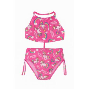 Imagem de Biquíni Infantil Juvenil Com Proteção Solar Uv 50 - Rey Shop, Rosa, Cl